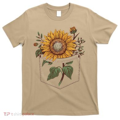 Sunflower Pocket Yellow Flower Plant Florist Sunflower T-Shirt