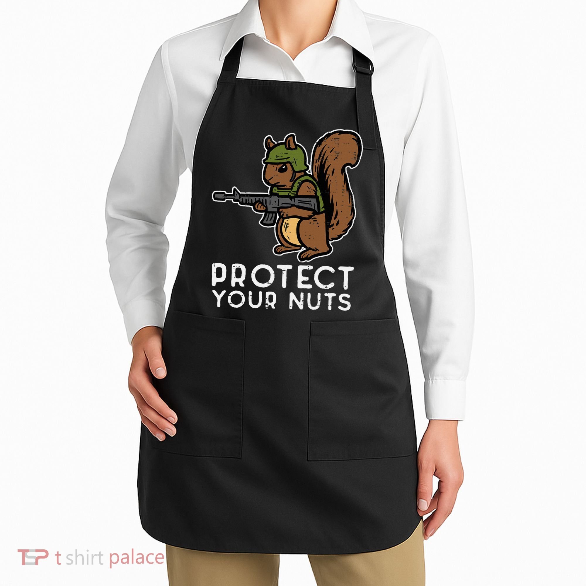 Squirrel Protect Your Nuts Funny Chipmunk Women Boy Apron