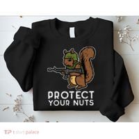Squirrel Protect Your Nuts Funny Chipmunk Women Boy Sweatshirt thumb 2