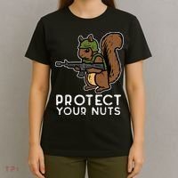 Squirrel Protect Your Nuts Funny Chipmunk Women Boy T-Shirt thumb 4