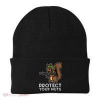 Squirrel Protect Your Nuts Funny Chipmunk Women Boy Beanie thumb 0