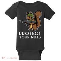 Squirrel Protect Your Nuts Funny Chipmunk Women Boy Baby Bodysuit thumb 0
