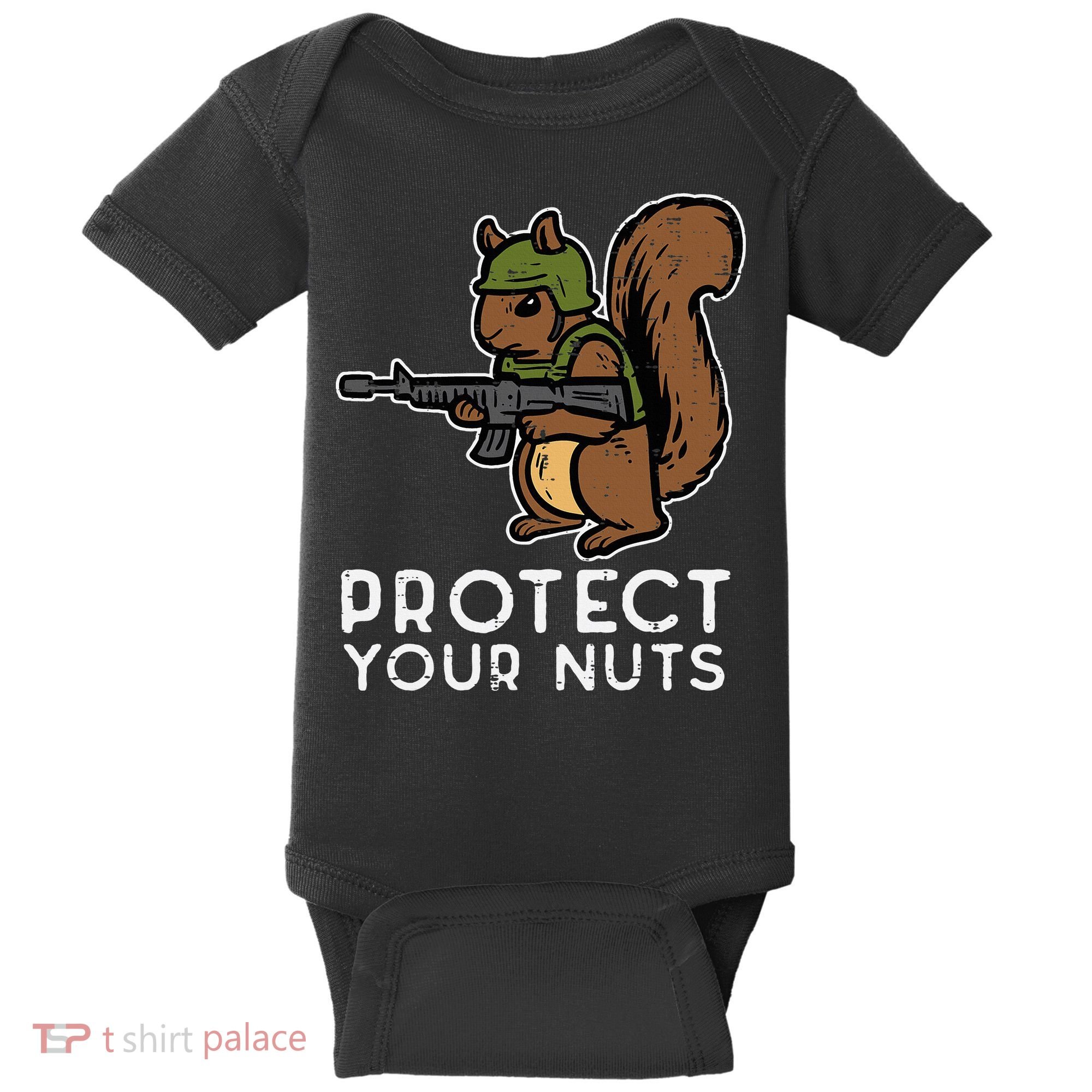 Squirrel Protect Your Nuts Funny Chipmunk Women Boy Baby Bodysuit