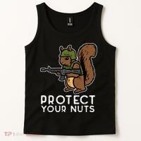 Squirrel Protect Your Nuts Funny Chipmunk Women Boy Tank Top thumb 2