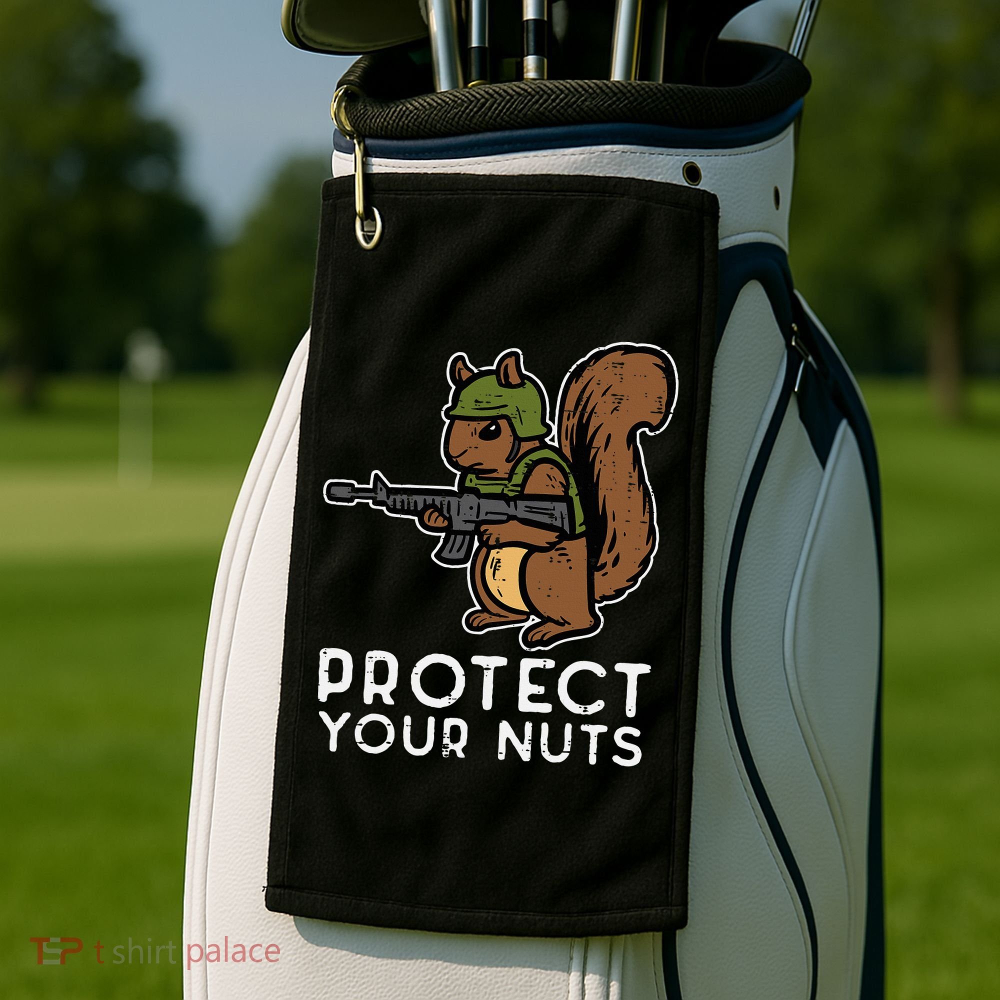 Squirrel Protect Your Nuts Funny Chipmunk Women Boy Golf Towel