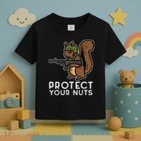 Squirrel Protect Your Nuts Funny Chipmunk Women Boy Toddler T-Shirt thumb 3