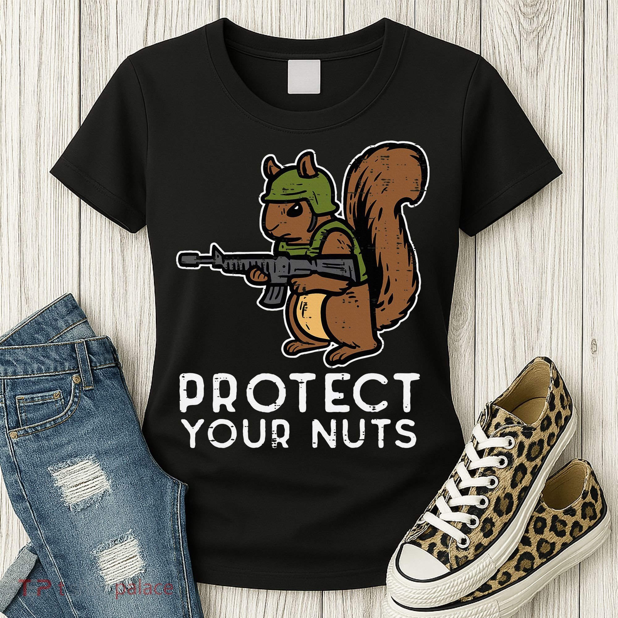 Squirrel Protect Your Nuts Funny Chipmunk Women Boy Women's T-Shirt