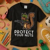 Squirrel Protect Your Nuts Funny Chipmunk Women Boy Kids T-Shirt thumb 3