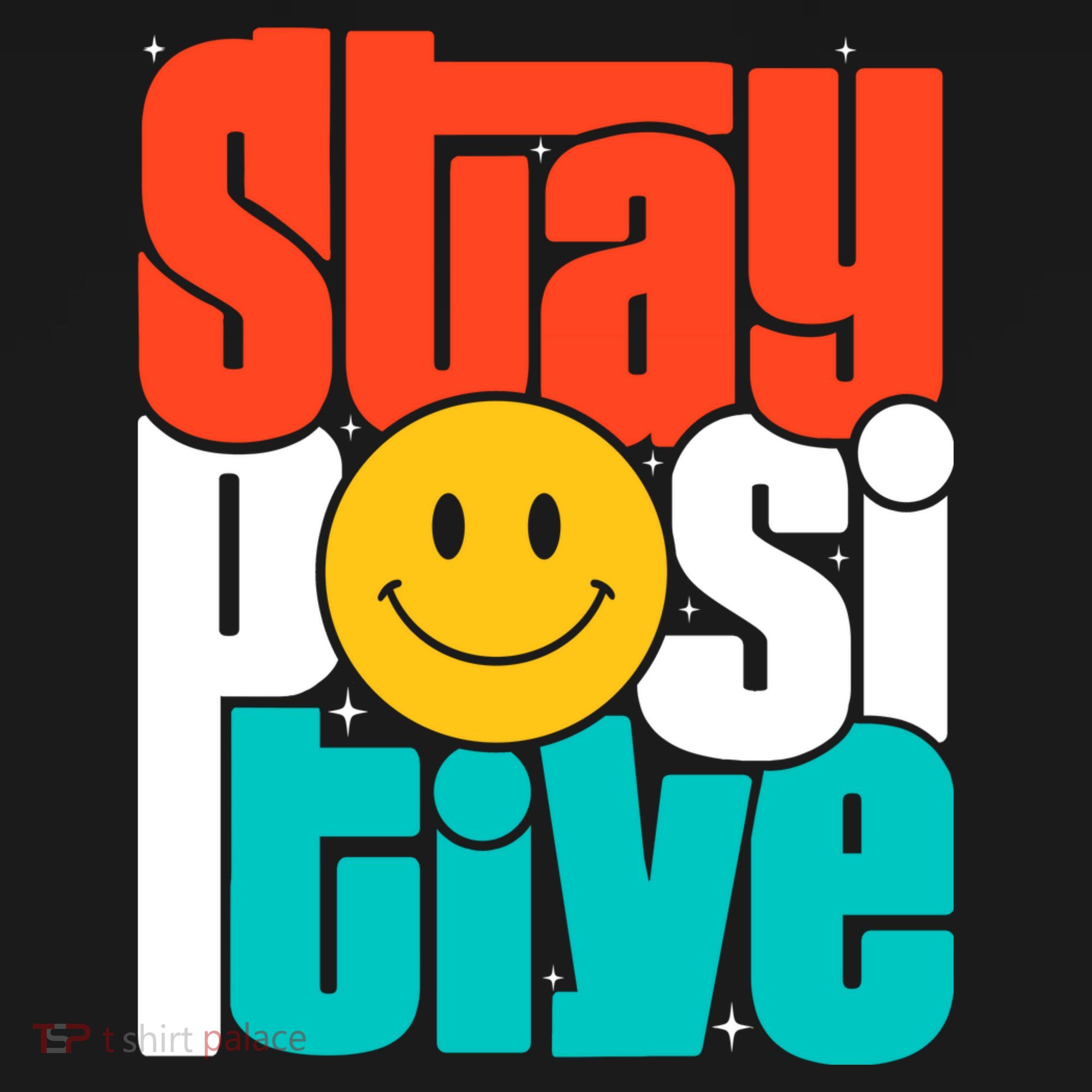 Stay Positive Yellow Smily Face Inspirational Quote Women's Hoodie