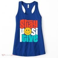 Stay Positive Yellow Smily Face Inspirational Quote Women's Tank Top thumb 0