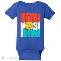 Stay Positive Yellow Smily Face Inspirational Quote Baby Bodysuit thumb 0