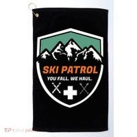 Ski Patrol You Fall We Haul Skier Assistance Skiing Apparel Meaningful Gift Golf Towel thumb 0