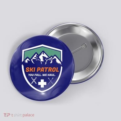 Ski Patrol You Fall We Haul Skier Assistance Skiing Apparel Meaningful Gift Button
