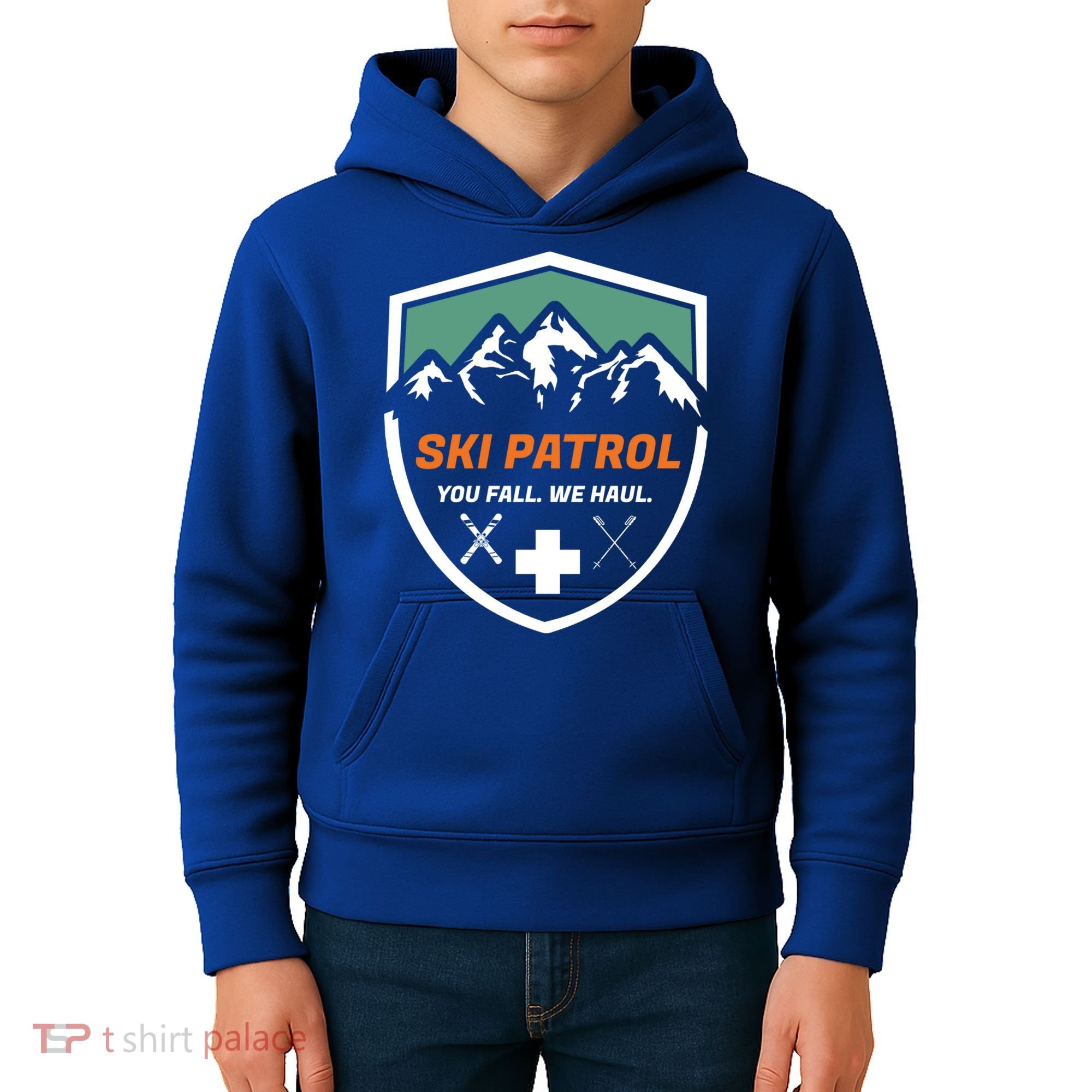 Ski Patrol You Fall We Haul Skier Assistance Skiing Apparel Meaningful Gift Kids Hoodie