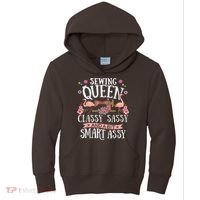 Sewing Queen Classy Sassy And A Bit Smart Assy Sewer Kids Hoodie thumb 0