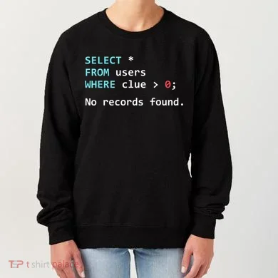 SQL Query Funny SQL Database Admin Programmer Women's Sweatshirt