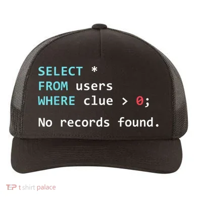 SQL Query Funny SQL Database Admin Programmer Yupoong Adult 5-Panel Trucker Hat
