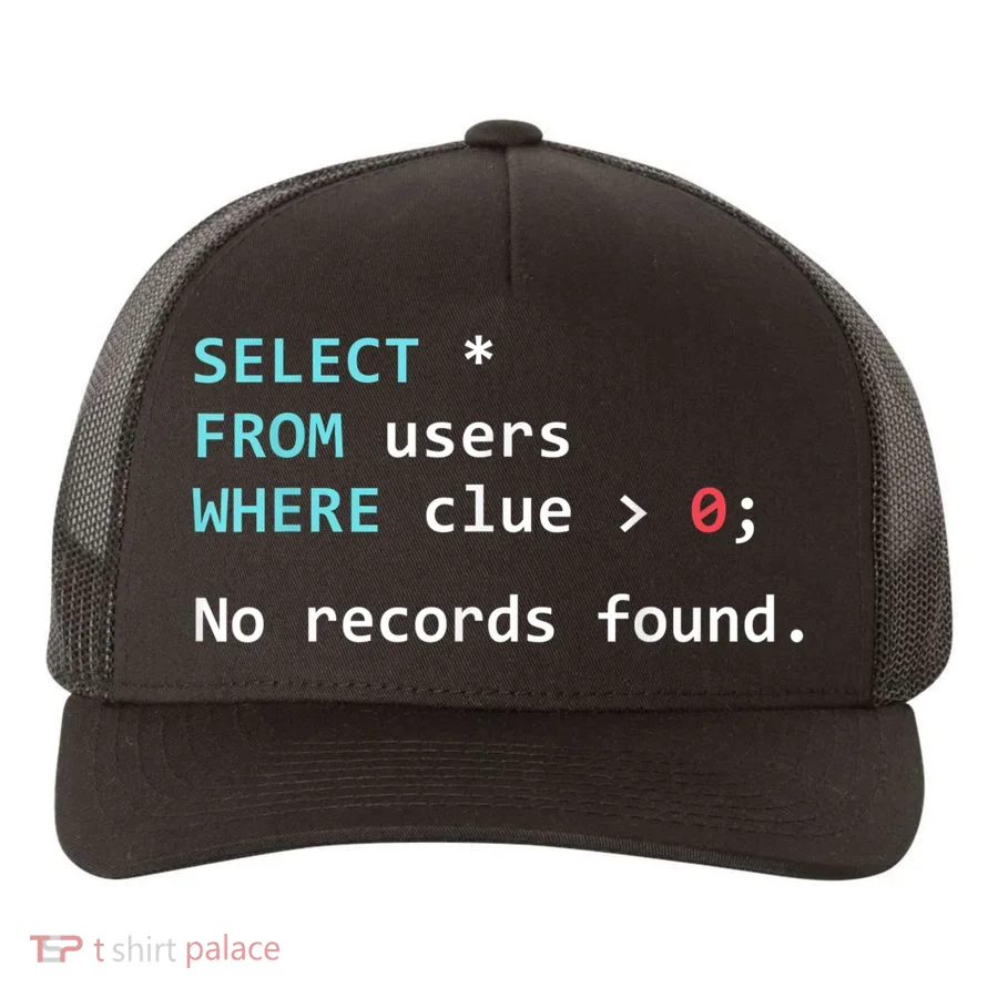 SQL Query Funny SQL Database Admin Programmer Yupoong Adult 5-Panel Trucker Hat
