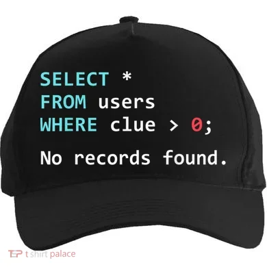 SQL Query Funny SQL Database Admin Programmer Five-Panel Snapback Cap