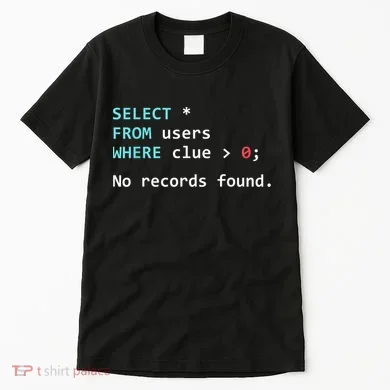 SQL Query Funny SQL Database Admin Programmer Tall T-Shirt