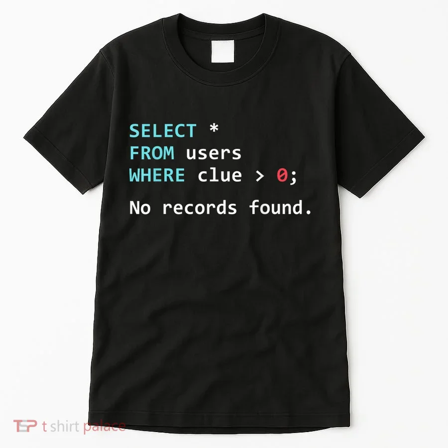 SQL Query Funny SQL Database Admin Programmer Tall T-Shirt