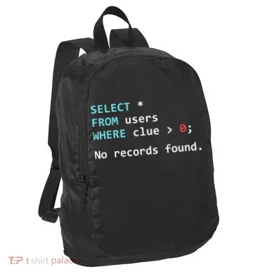 SQL Query Funny SQL Database Admin Programmer Port Authority Crush Ripstop Backpack