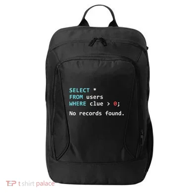 SQL Query Funny SQL Database Admin Programmer City Backpack