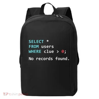 SQL Query Funny SQL Database Admin Programmer Modern Backpack