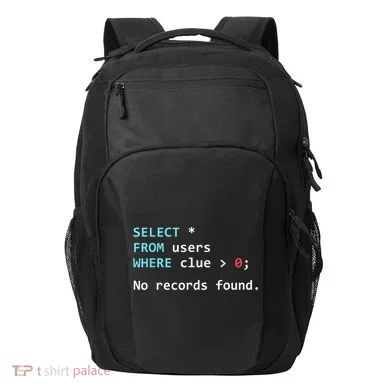 SQL Query Funny SQL Database Admin Programmer Transport Backpack
