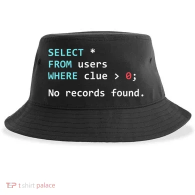 SQL Query Funny SQL Database Admin Programmer Sustainable Bucket Hat