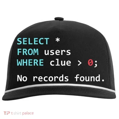 SQL Query Funny SQL Database Admin Programmer Comfort Colors Rope Cap Hat