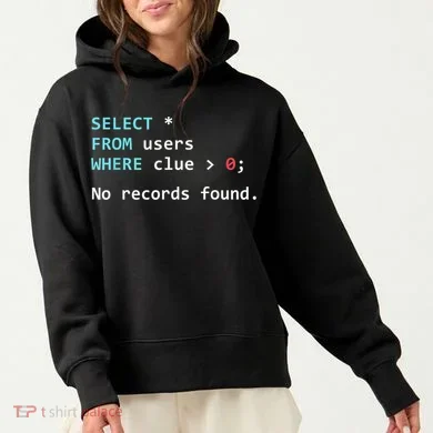 SQL Query Funny SQL Database Admin Programmer Enza Ladies Midi Length Pullover Hood