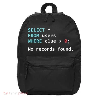 SQL Query Funny SQL Database Admin Programmer 16 in Basic Backpack
