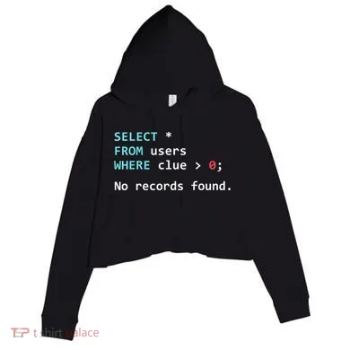 SQL Query Funny SQL Database Admin Programmer Crop Fleece Hoodie