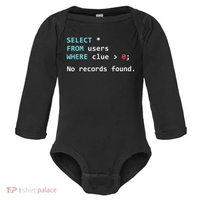 SQL Query Funny SQL Database Admin Programmer Baby Long Sleeve Bodysuit
