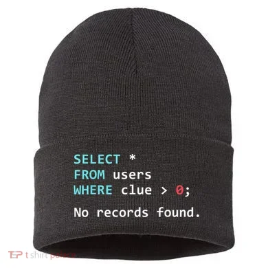 SQL Query Funny SQL Database Admin Programmer Sustainable Knit Beanie