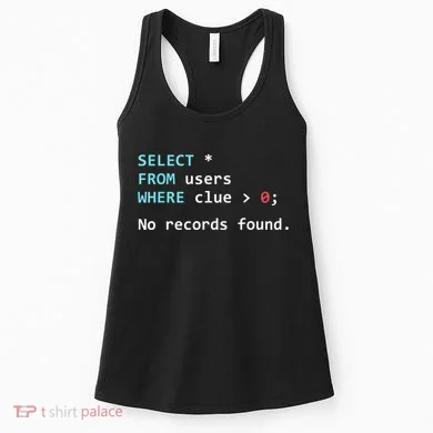 SQL Query Funny SQL Database Admin Programmer Women's Tank Top