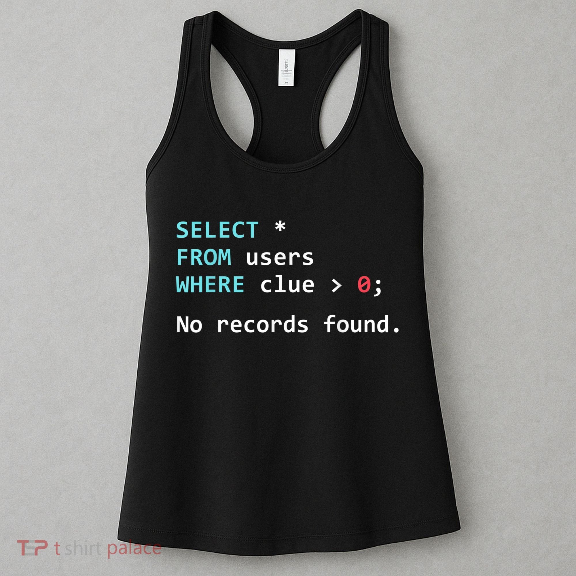 SQL Query Funny SQL Database Admin Programmer Women's Tank Top