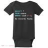 SQL Query Funny SQL Database Admin Programmer Baby Bodysuit