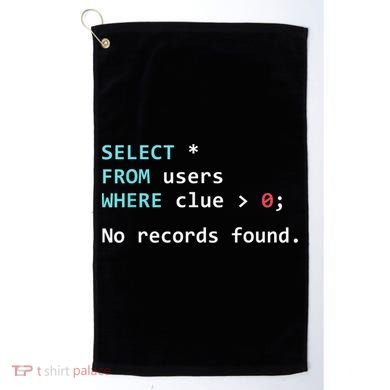 SQL Query Funny SQL Database Admin Programmer Golf Towel