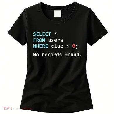 SQL Query Funny SQL Database Admin Programmer Women's T-Shirt