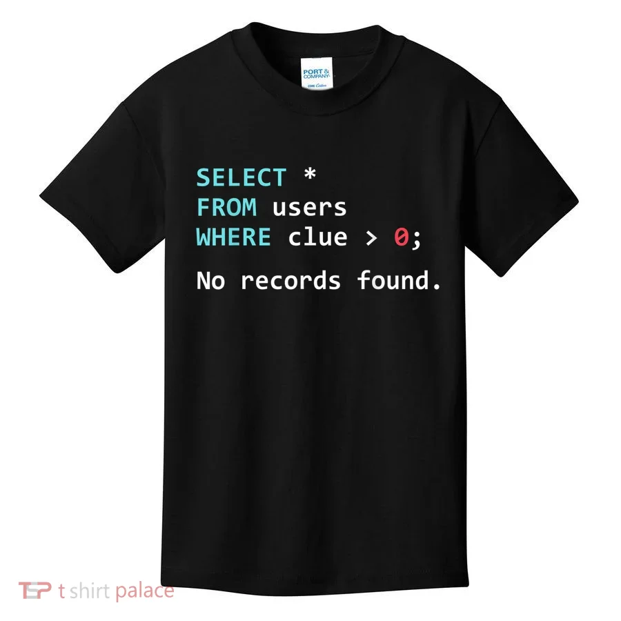 SQL Query Funny SQL Database Admin Programmer Kids T-Shirt