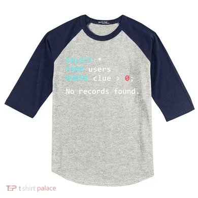 SQL Query Funny SQL Database Admin Programmer Kids Colorblock Raglan Jersey
