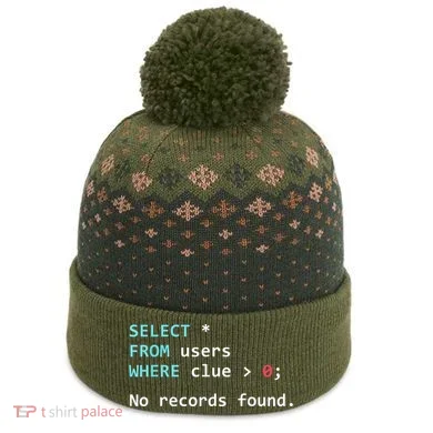 SQL Query Funny SQL Database Admin Programmer The Baniff Cuffed Pom Beanie
