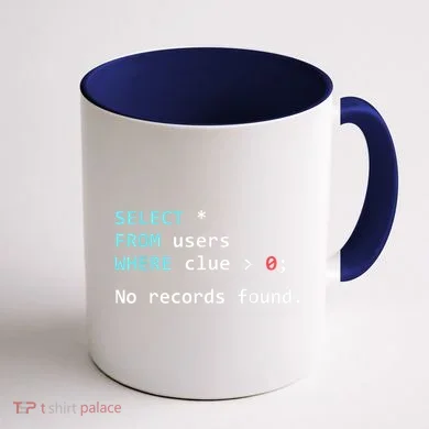 SQL Query Funny SQL Database Admin Programmer Coffee Mug back