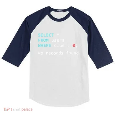 SQL Query Funny SQL Database Admin Programmer Kids Colorblock Raglan Jersey
