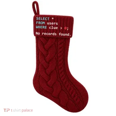 SQL Query Funny SQL Database Admin Programmer Knit Stocking
