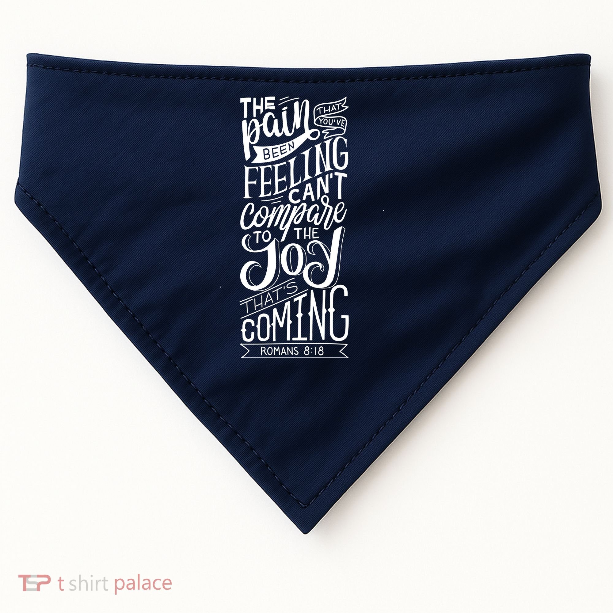 Scripture Quote Romans 8:18 USA-Made Doggie Bandana