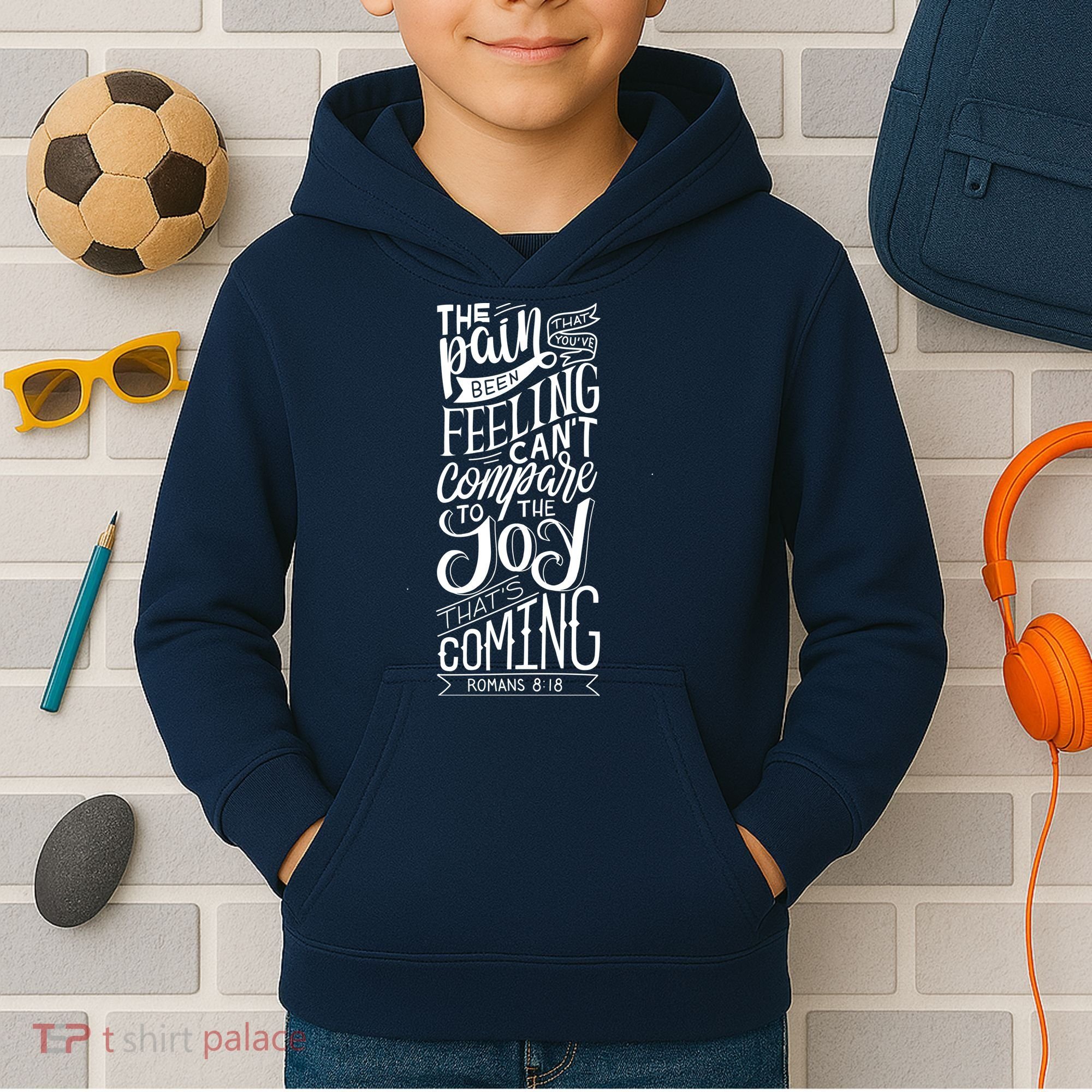 Scripture Quote Romans 8:18 Kids Hoodie