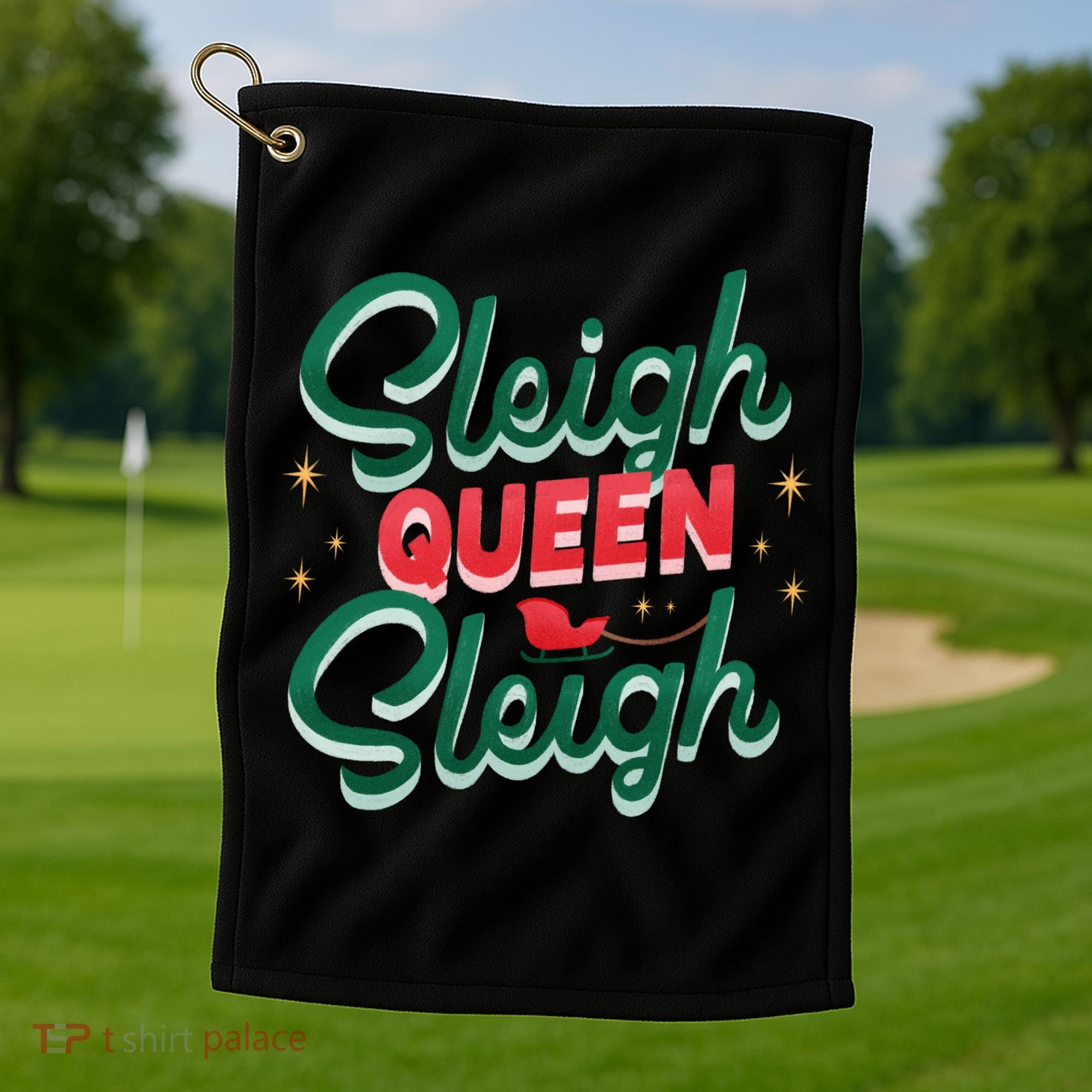 Sleigh Queen Sliegh Christmas Golf Towel